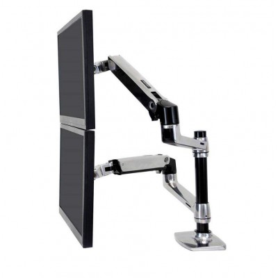 Bras bi-écrans superposés Ergotron Argent-[product_reference]-Betterwork - Solutions ergonomiques - Télétravail