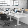 Bureau motorisé assis-debout avec Plateau blanc et Pied blanc 120x75cm, Hauteur 62-128cm-[product_reference]-Betterwork - Soluti