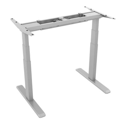 Pied de bureau motorisé assis-debout Hauteur 62- 128 cm Gris (Piètement seul)