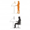Pied de bureau motorisé assis-debout Hauteur 62- 128 cm Blanc (Piètement seul)-[product_reference]-Betterwork - Solutions ergono