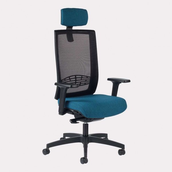 Silla de oficina con respaldo de malla y reposacabezas GGI KIO 8220