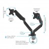 Bras porte-écrans double Fellowes Platinum Series Noir 8042501-[product_reference]-Betterwork - Solutions ergonomiques - Télétra