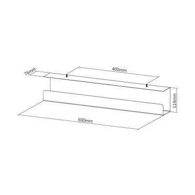 Goulotte passe-câbles horizontale de bureau Kimex 150-3103 60 cm Blanc