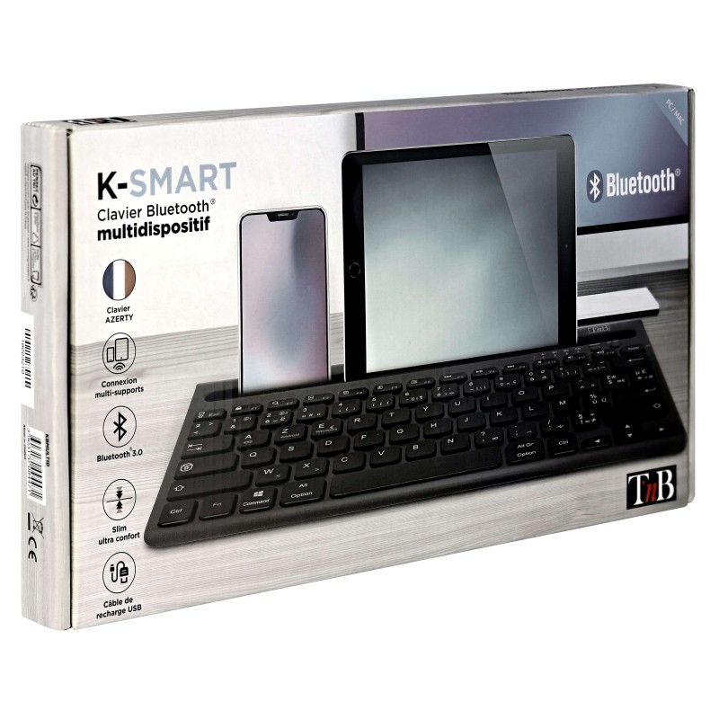 Clavier Bluetooth T'nB multi-device (tablette, smartphone et ordinateur)