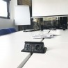 Boîtier de table encastrable 2xRJ45, VGA, HDMI, VIDEO, Prise 220V,  Gris-[product_reference]-Betterwork - Solutions ergonomiques