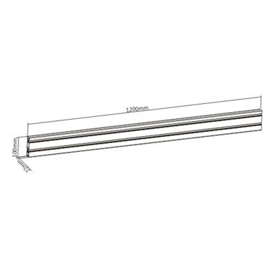 Kit rail de fixation Slatwall, 120cm avec 2 pieds de table