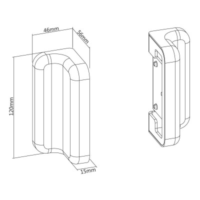 Kit rail de fixation Slatwall, 120cm avec 2 supports muraux