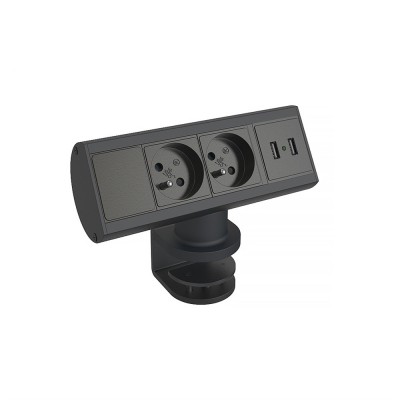 Support prises électriques x2 et connecteur USB x2