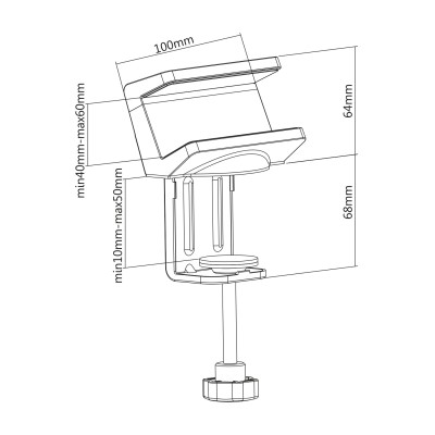 Suporte de mesa para multiprise, preto Suporte de mesa para multiprise, preto