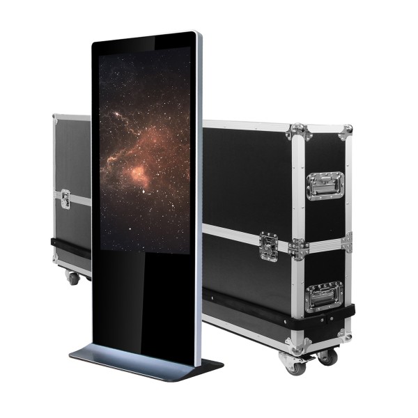 Totem Vidéo KIMEX 43 pouces Indoor Noir avec Flightcase
