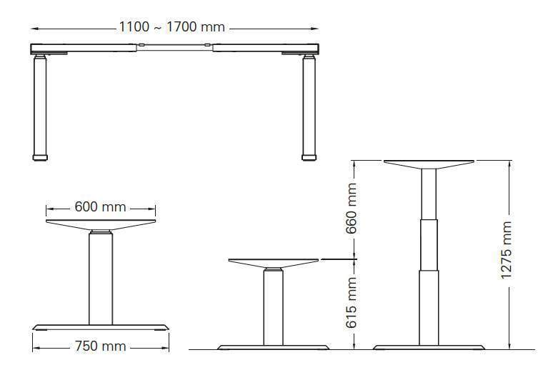 detail technique bureau assis debout sls 270